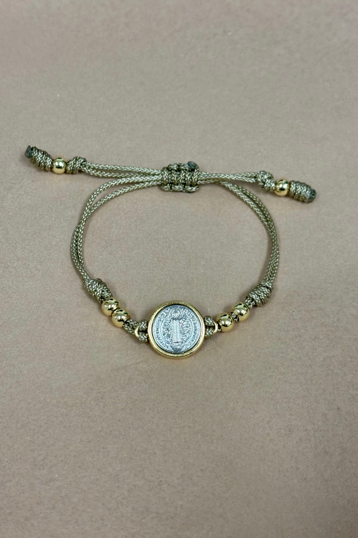 Adjustable Strip W/St. Benedict Charm Bracelet