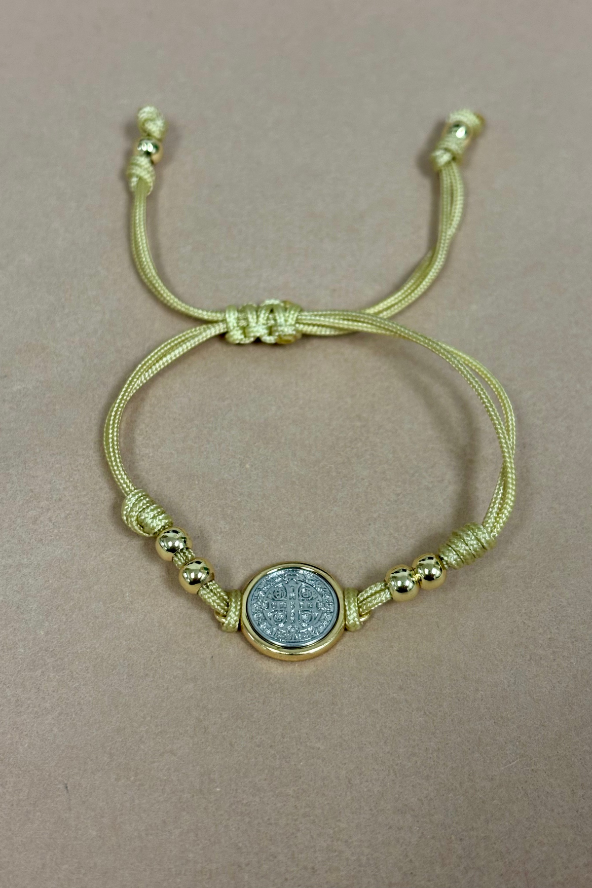Adjustable Strip W/St. Benedict Charm Bracelet