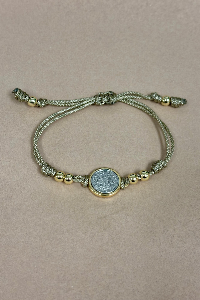 Adjustable Strip W/St. Benedict Charm Bracelet