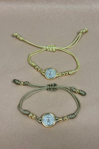 Adjustable Strip W/St. Benedict Charm Bracelet