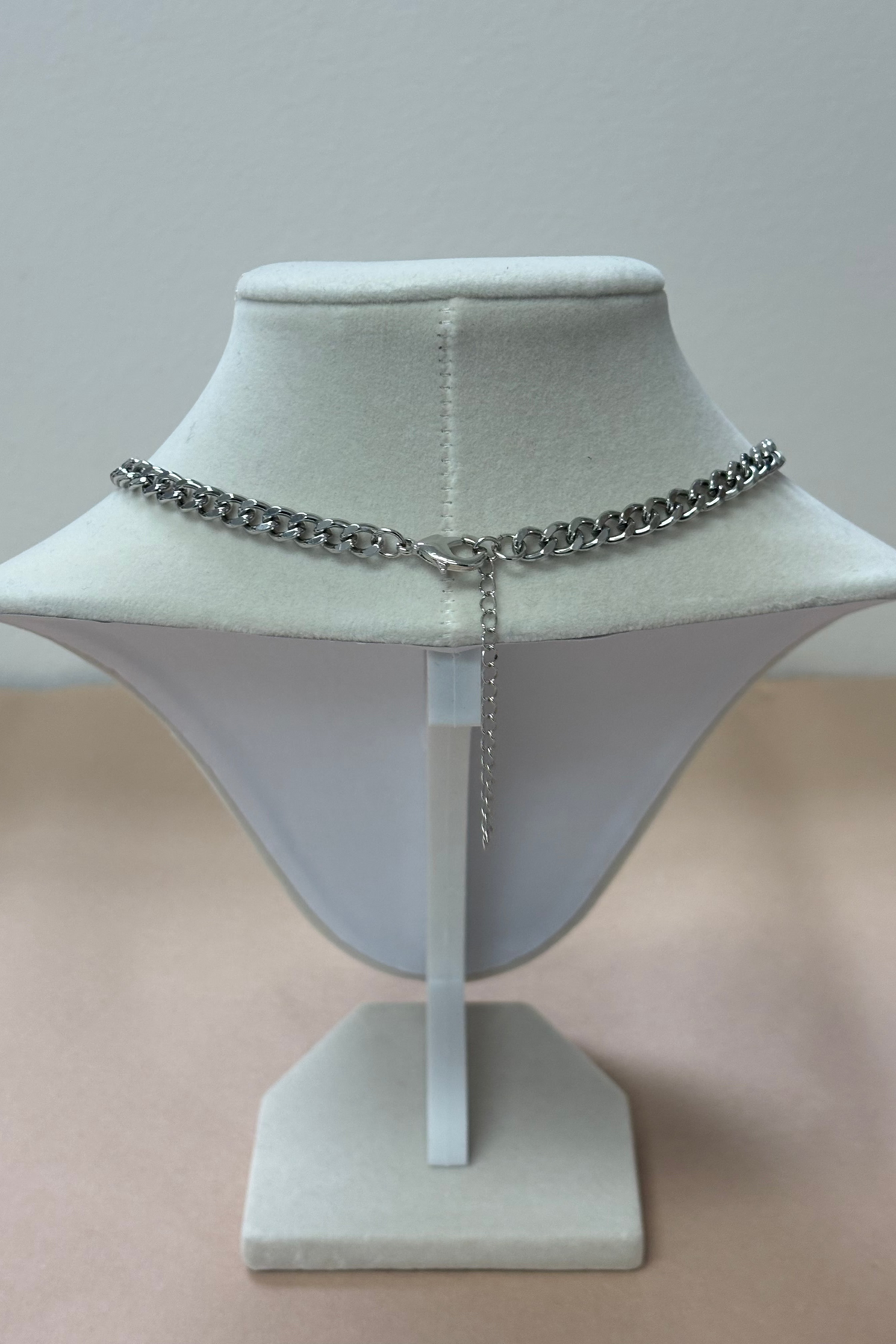 Silver Chain W/Gold Clasp & Two Charms Necklace