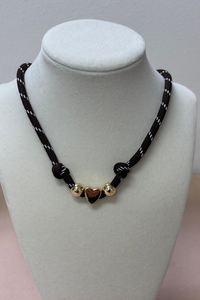 Thick Strap W/Charm Necklace