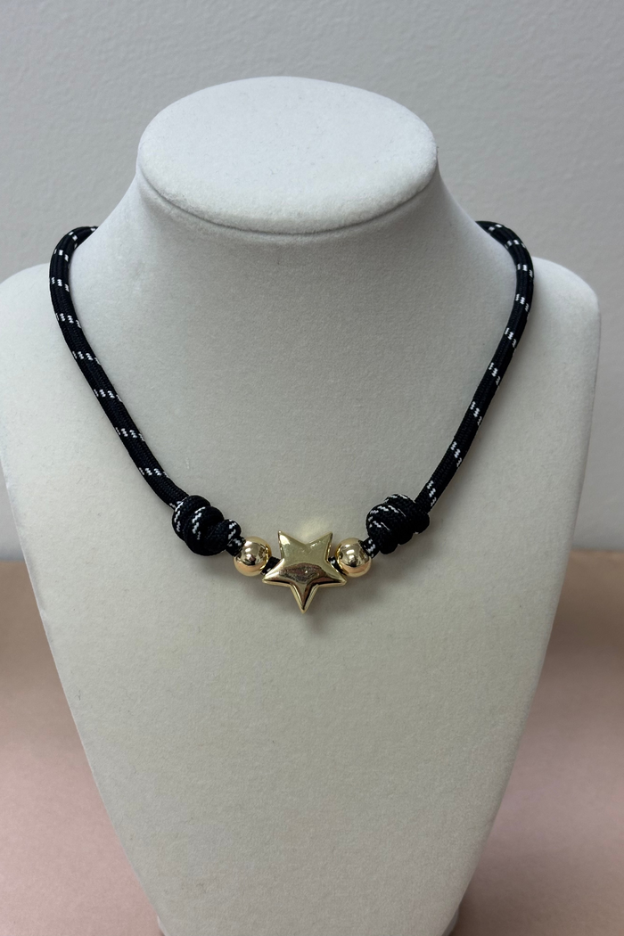 Thick Strap W/Charm Necklace