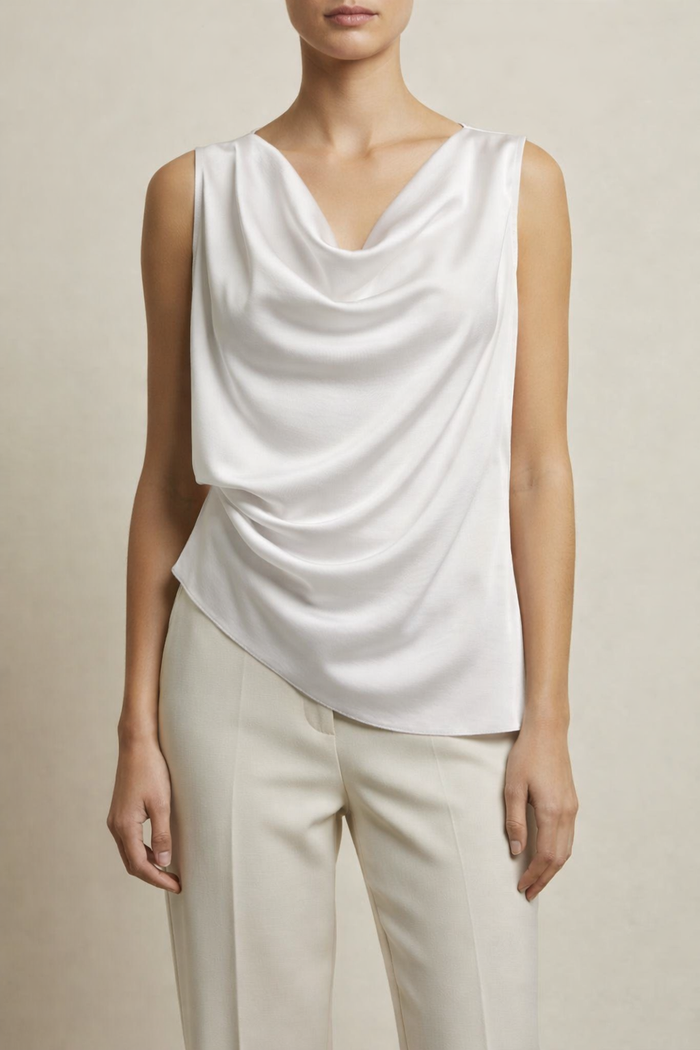 Drappy Solid Detail Top