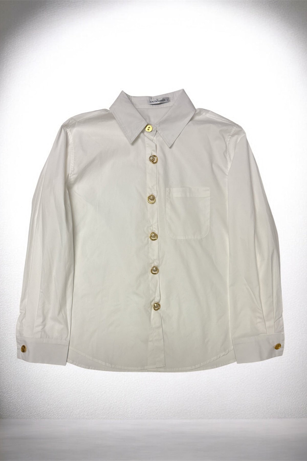 LongSleeve Gold Buttons Down Top