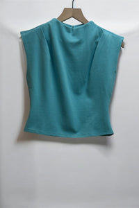 Cap Sleeve Mock Neck Top