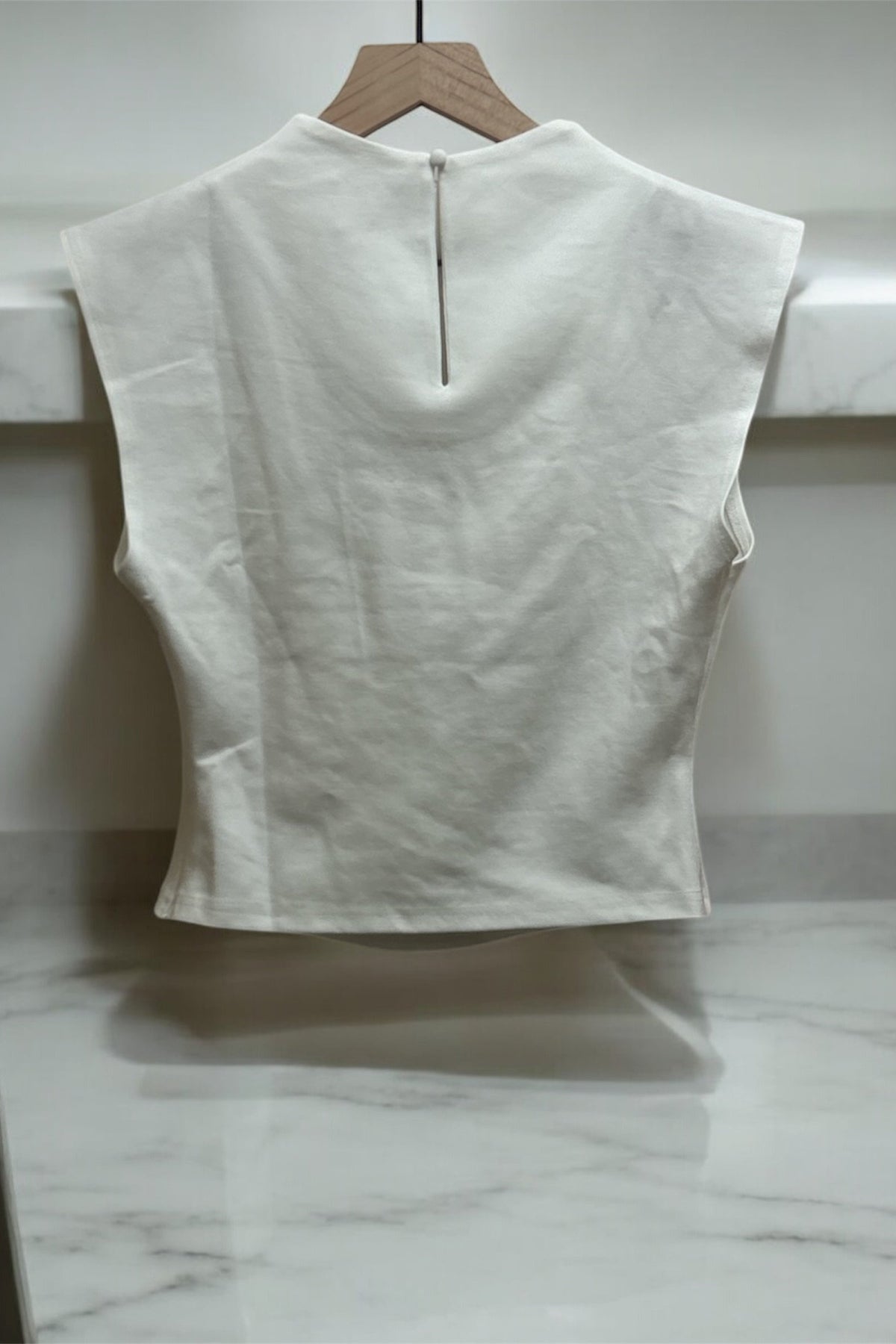 Cap Sleeve Mock Neck Top
