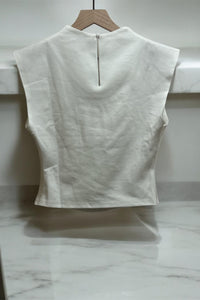 Cap Sleeve Mock Neck Top