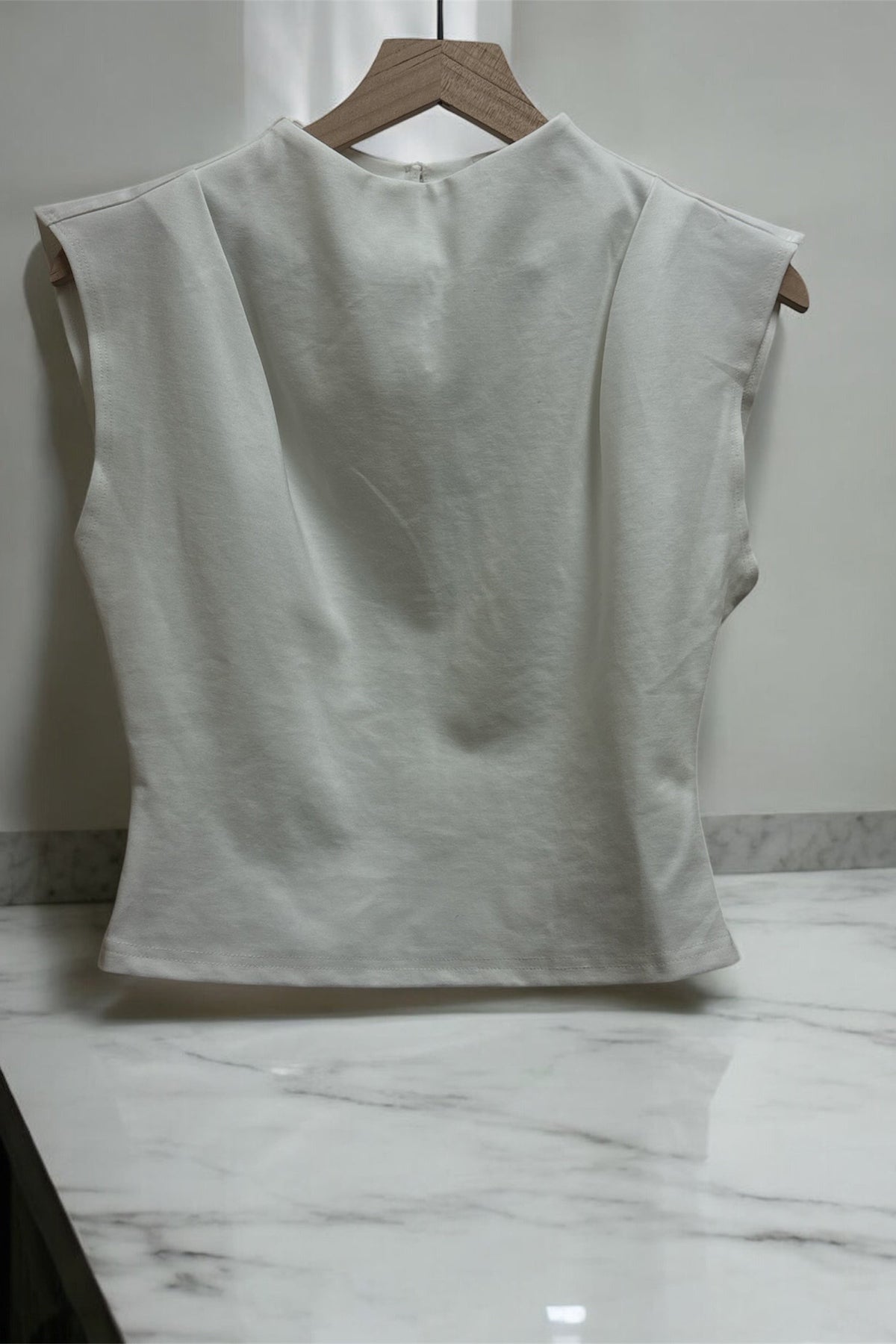 Cap Sleeve Mock Neck Top