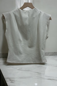 Cap Sleeve Mock Neck Top