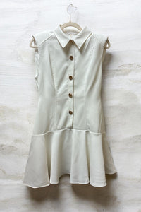 SleeveLess Button Down Peplum Mini Dress