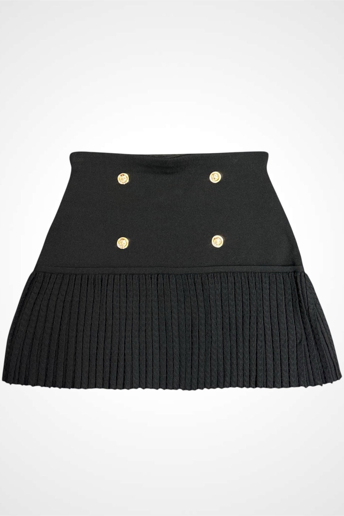 Knit Vest&Pleated Mini Skirt