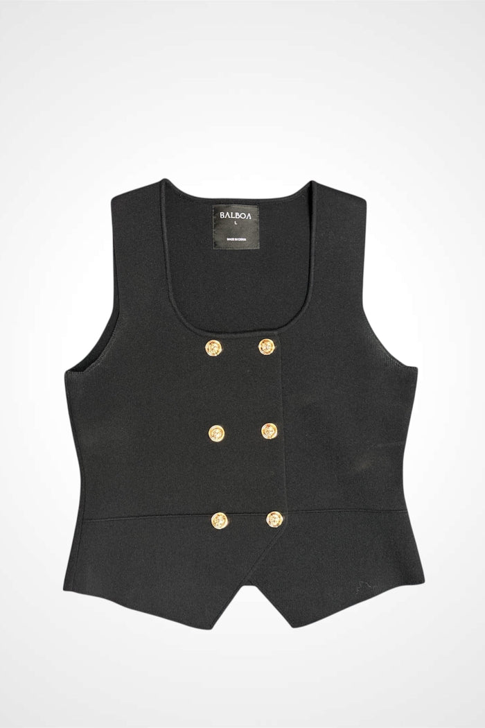 Knit Vest&Pleated Mini Skirt