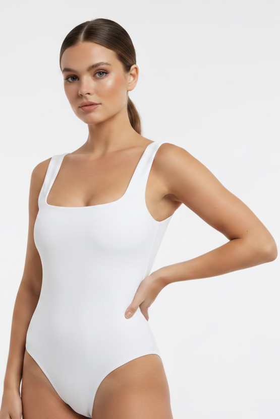 Square Neck Thong Bodysuit