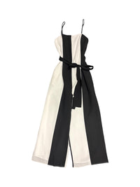 SleeveLess Black&White Stripe Jumpsuit