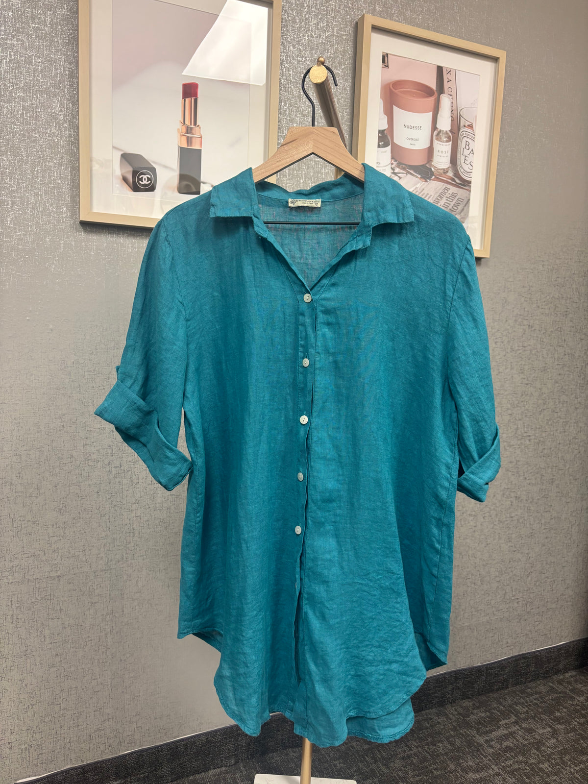 LongSleeve Button Down Linen Top
