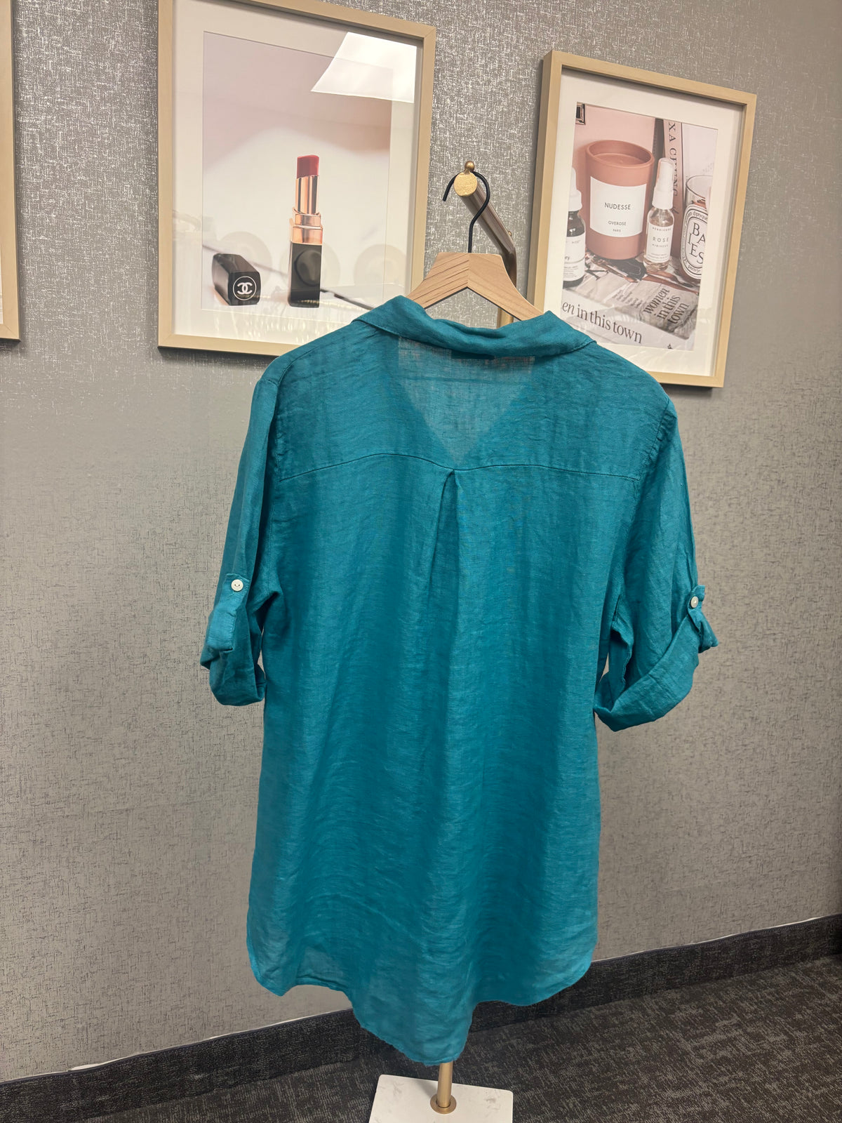 LongSleeve Button Down Linen Top