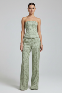 Wide-Leg Textured Pants