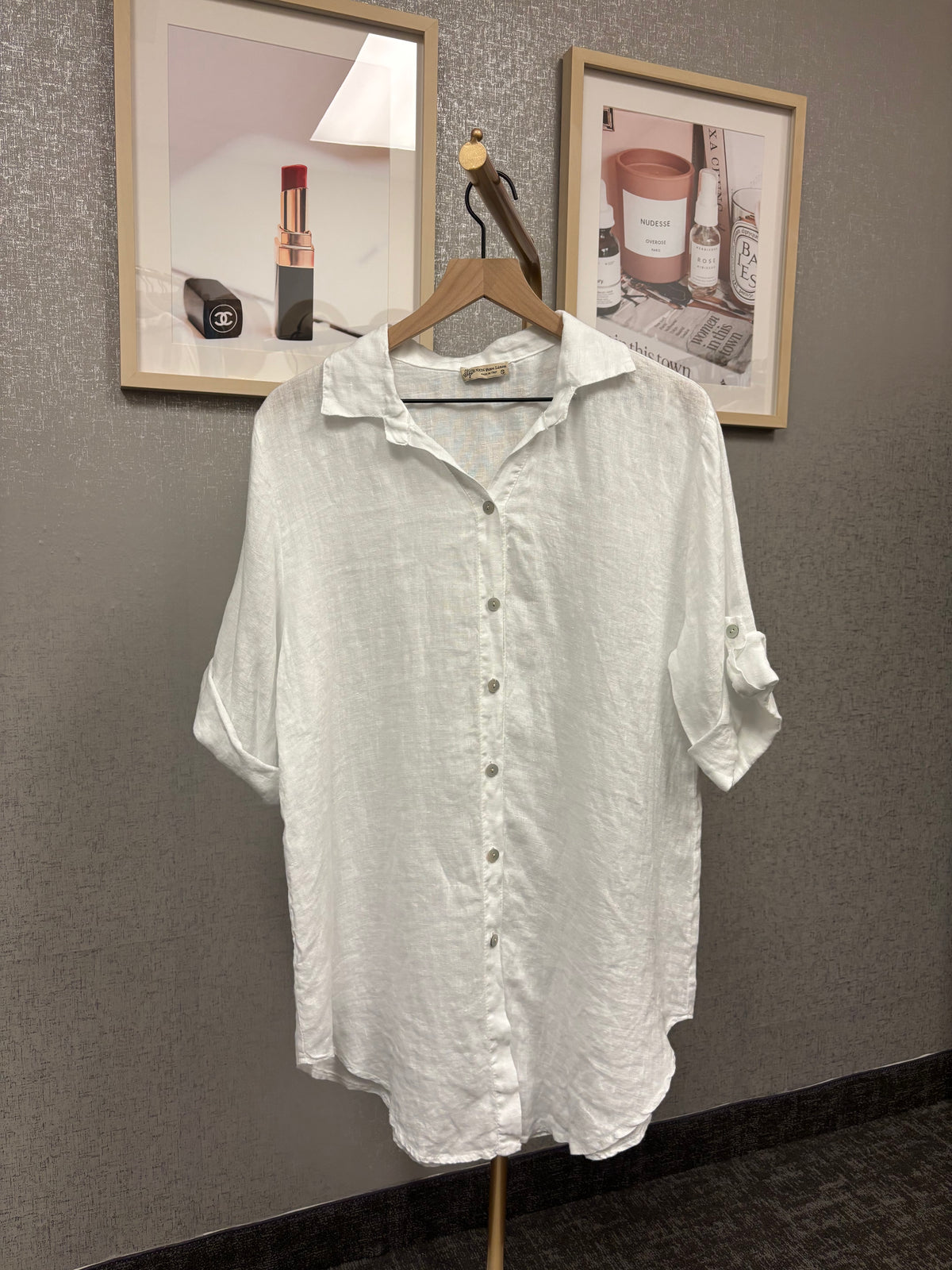 LongSleeve Button Down Linen Top