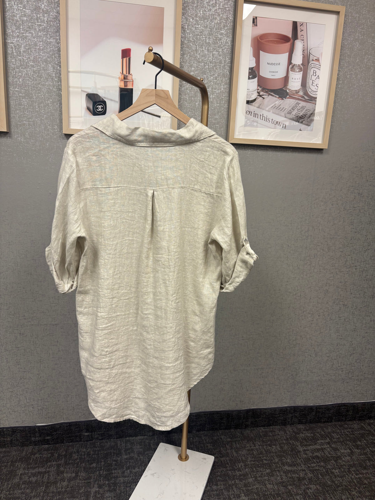 LongSleeve Button Down Linen Top