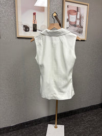 Sleeveless Tailored Blazer W/Side Chain Detail