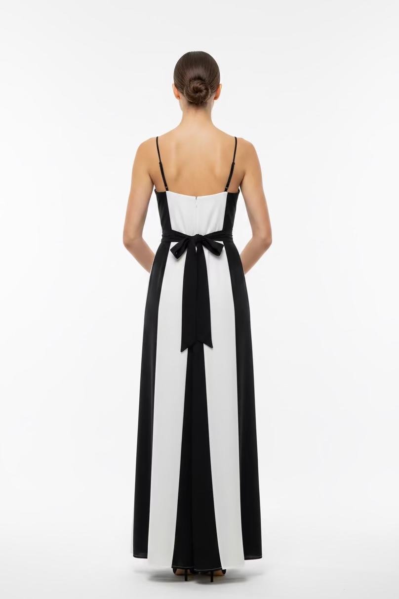 SleeveLess Black&White Stripe Jumpsuit