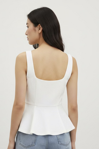 Solid Peplum Fitted Top