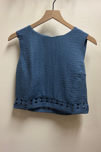 SleeveLess Eyelet Trim Top&Pants