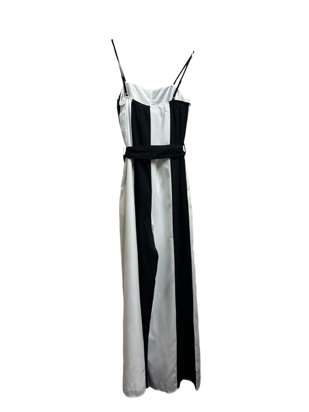 SleeveLess Black&White Stripe Jumpsuit
