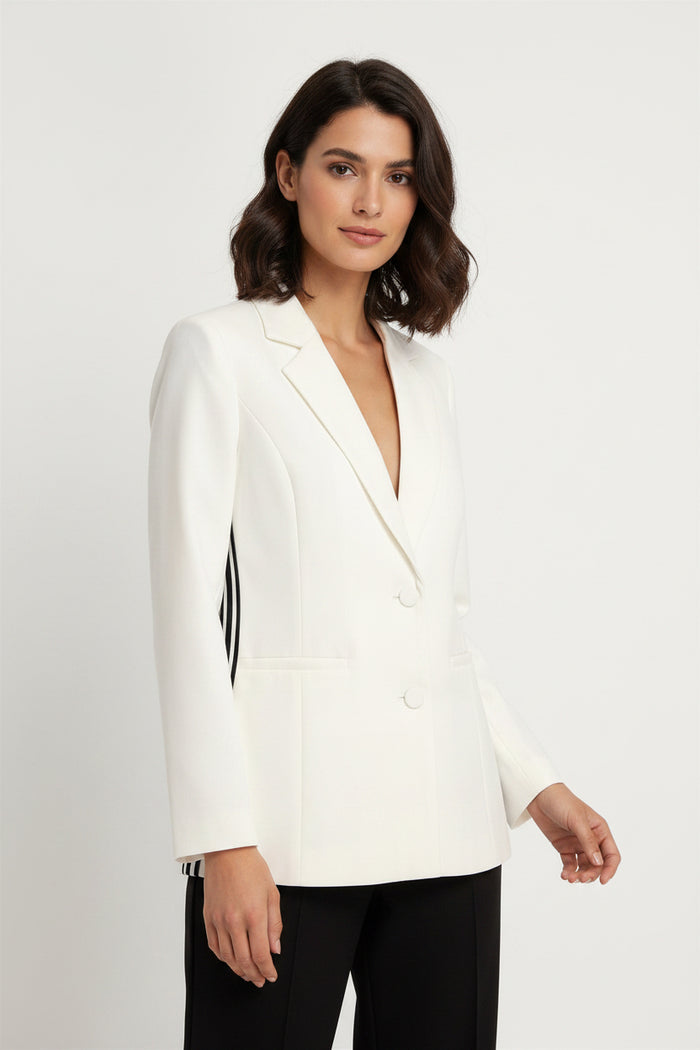 White Side Stripe Tape Blazer