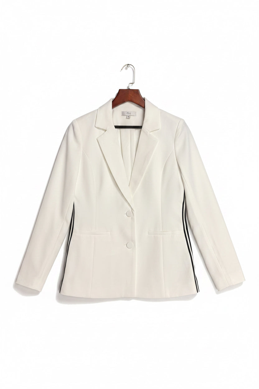 White Side Stripe Tape Blazer