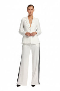 White Side Stripe Tape Blazer