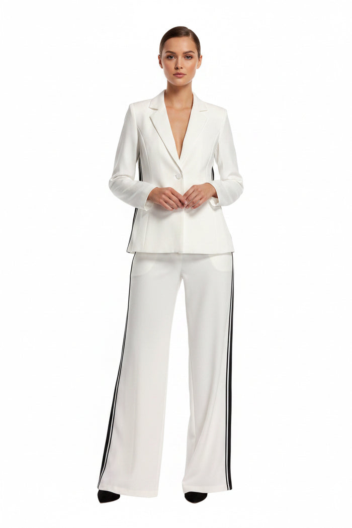 White Side Stripe Tape Blazer