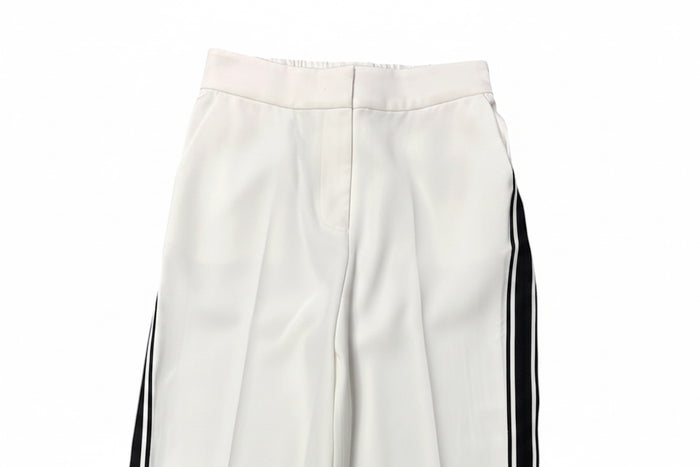 White Side Stripe Tape Pants