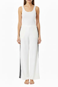 White Side Stripe Tape Pants