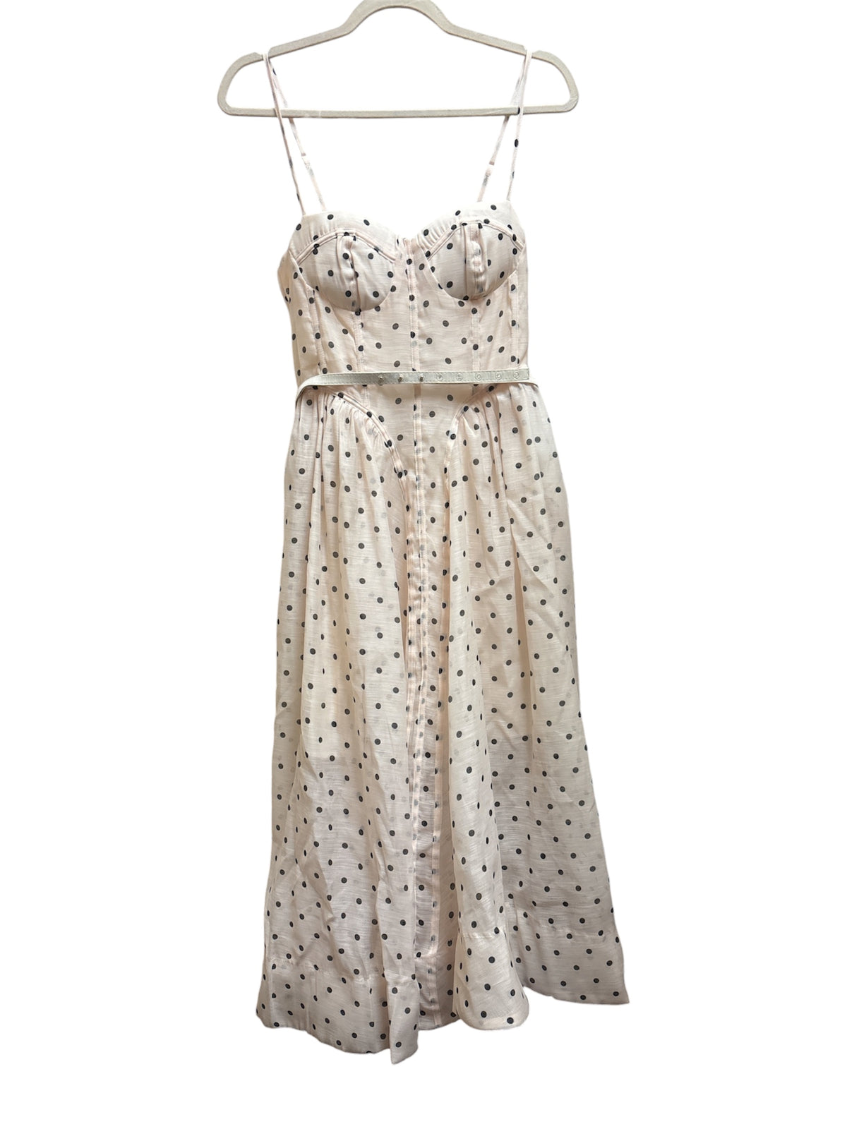 Polka Dot Print Bustier Midi Dress
