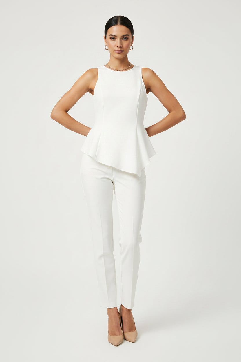 Asymmetrical Sleeveless Solid Top