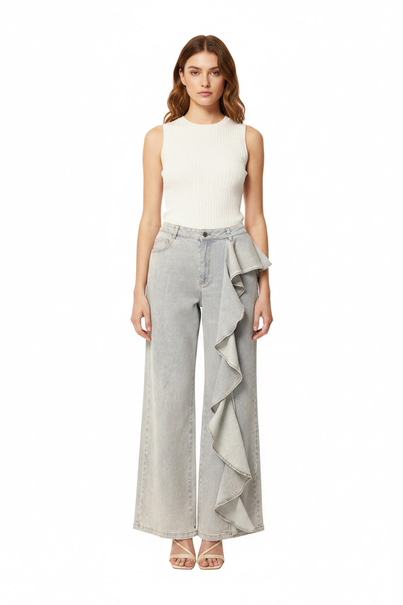 Ruffle Leg Detail Jean