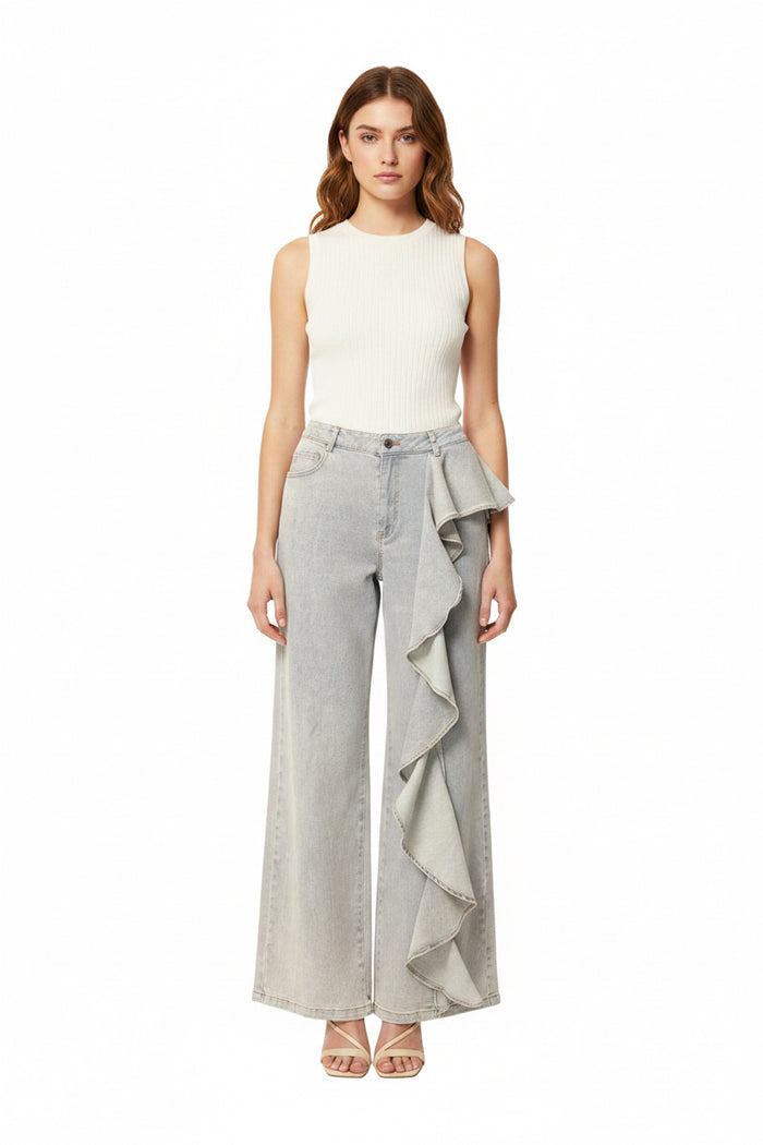 Ruffle Leg Detail Jean