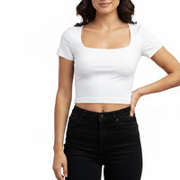 Scoop Neck Double Layer Top