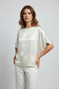 Satin Solid Flowy Top