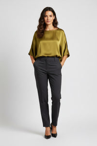 Satin Solid Flowy Top