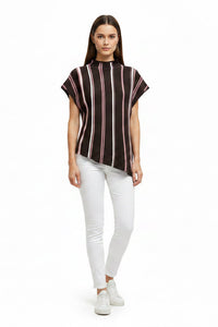 Stripe Asymmetric Knit Top