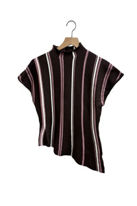 Stripe Asymmetric Knit Top