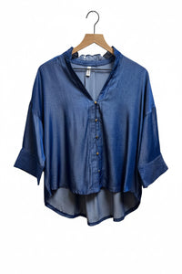Ruffle V Neck Bun Down Top