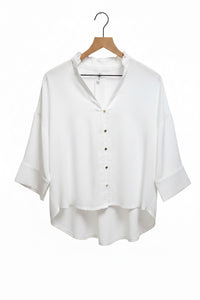 Ruffle V Neck Bun Down Top