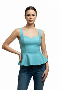 Solid Peplum Fitted Top