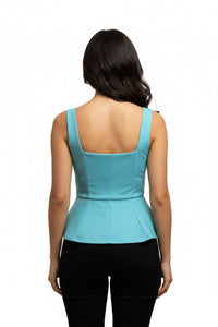 Solid Peplum Fitted Top