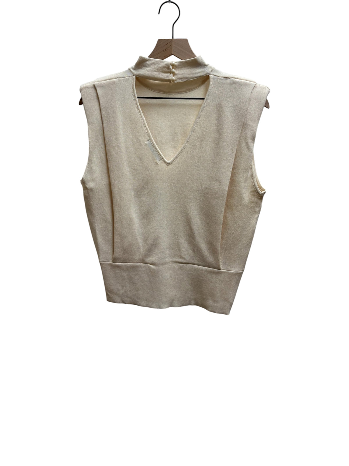 High Neck Slvless Solid Top