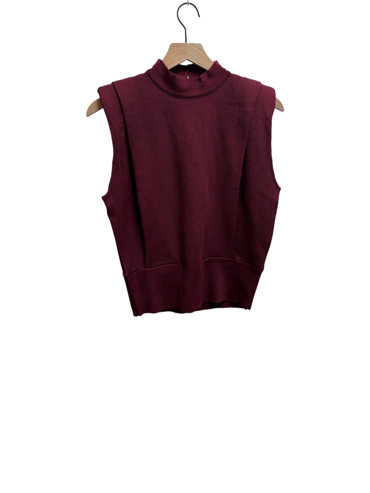 High Neck Slvless Solid Top